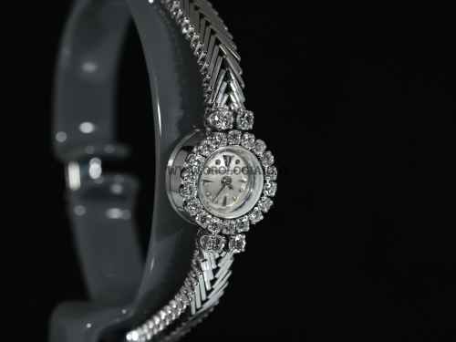Orologio/gioiello Anni ‘50 oro bianco e diamanti, Lady